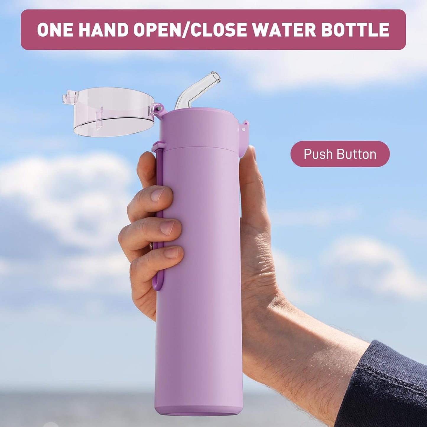5oz Small Water Bottles with Straw, Mini Water Bottle with One-Hand Open Design, Leak-Proof Locking Lid for Hot&Cold Drinks, Small Travel Water Bottle - 100% Leakproof for School, Travel...(Mint)