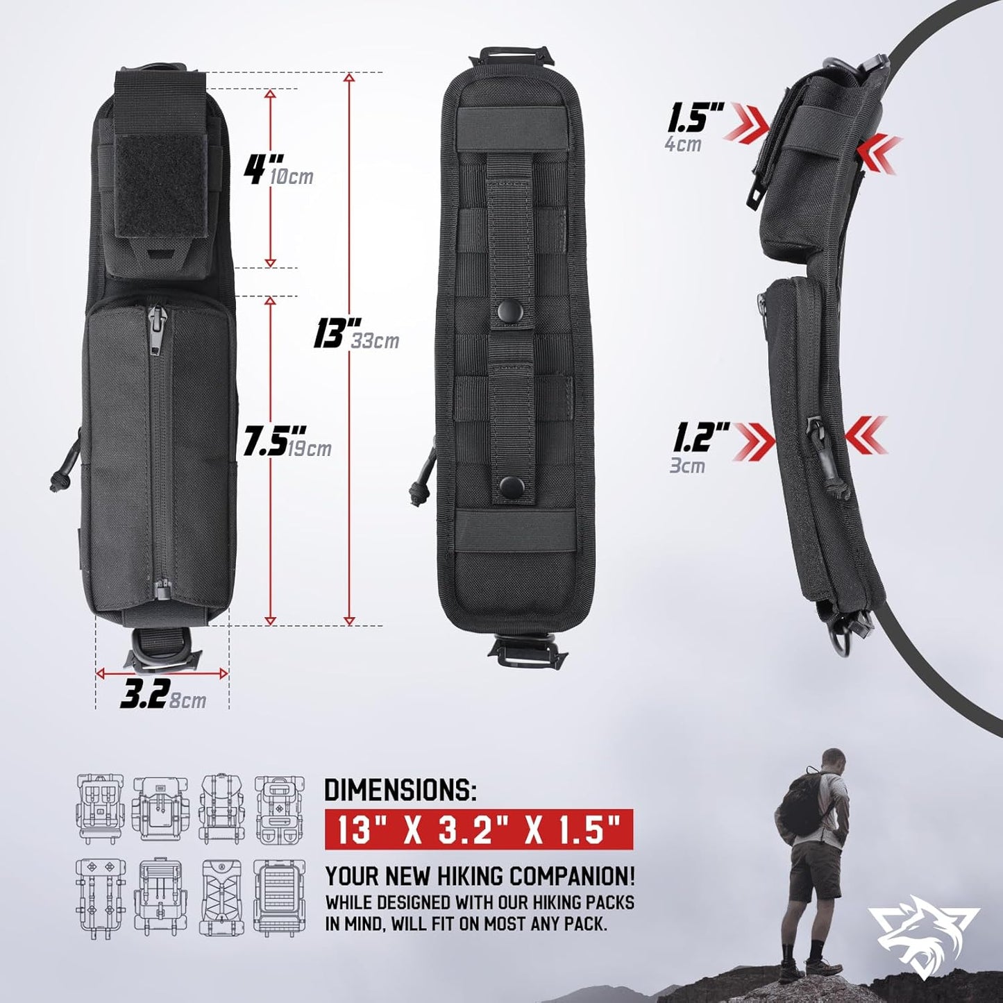 WYNEX Molle Tactical Pouches of Water Bottle Pouch Version, Tactical Accessories Backpack Strap Pouch Water Bottle Carrier Holder Molle Accessories for Backpacks
