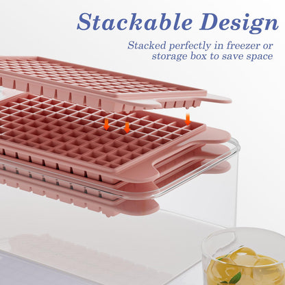 Mini Ice Cube Tray for Freezer: GGUW Nugget Ice Cube Tray with Bin - Crushed Ice Tray Making 4×117 PCS Icecube - Easy Release Iced Maker Trays