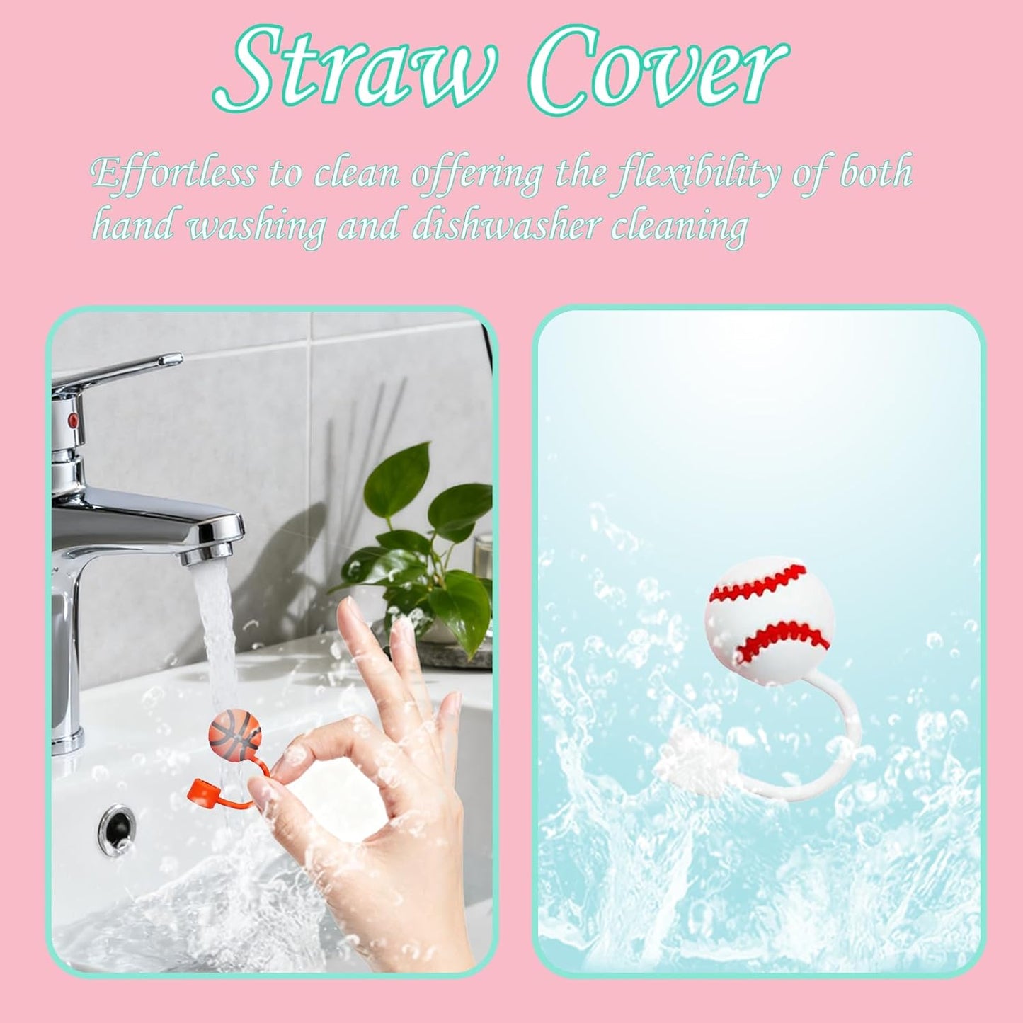15Pcs Straw Toppers for Stanley Cup, Silicone 10mm Straw Cover Cap for Stanley 30 40oz Tumblers, Reusable Lid Accessories