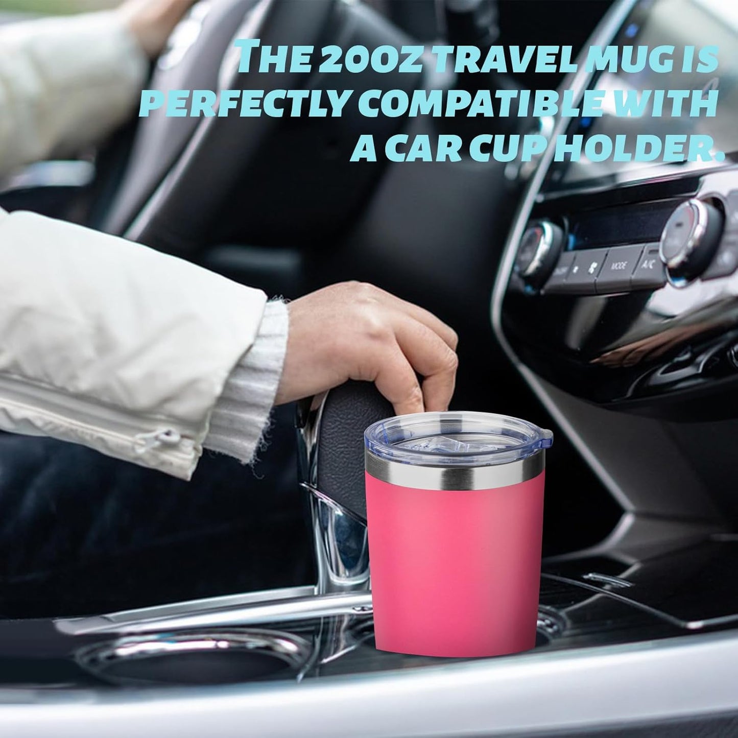 20oz Tumbler with Straw and Brush, Stainless Steel Vacuum Insulated tumbler, Double Wall Insulated Coffee Tumbler for Outdoor, Home, Travel,Office (Buff,1pcs)