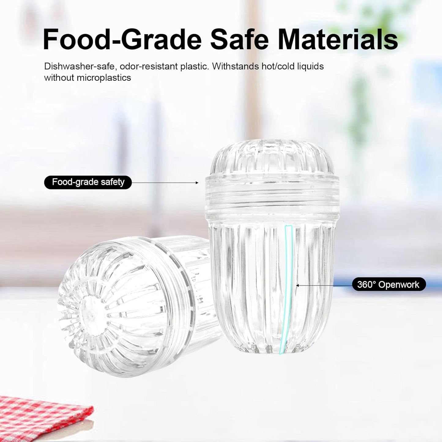 2-Pack Fruit Infuser Inserts for Wide Mouth Water Bottles, Leak-Proof Herb & Tea Strainer, BPA-Free Reusable Diffuser Compatible with 32-40oz Tumblers (Ice Cube Compatible) ﻿