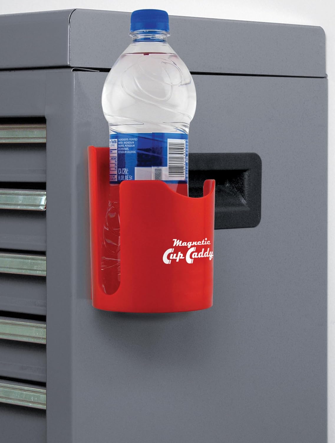 Master Magnetics Magnetic Cup Holder - Caddy for Bottles, Glasses, and Cans - Fits on Fridge, Lawnmower, Forklift, Cart, or Ladder - Heavy-Duty Magnet