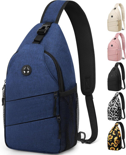 Pritent Crossbody Bags for Women Men Trendy Sling Bag Backpack Casual Chest Bag with Convertible Shoulder Strap
