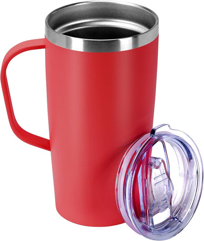 Trwcrt 19oz Insulated Coffee Mug with Handle, Double Wall Vacuum Stainless Steel Travel Coffee Tumbler, Blue