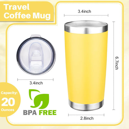 20oz Tumbler with Lid Double Wall Vacuum Insulated Travel Coffee Mug Stainless Steel Thermal Cup Powder Coated Sturdy Coffee Tumbler for Hot and Cold Beverage (Baby blue,1)