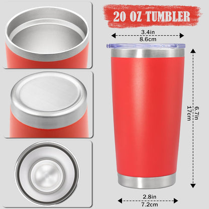 20 oz Tumbler Coffee Travel Tumblers Bulk with Lid Stainless Steel Double Wall Vacuum Insulated Mug Powder Coated Cups fit Car Cupholder for Hot and Cold - Stainless Steel, 4Pack