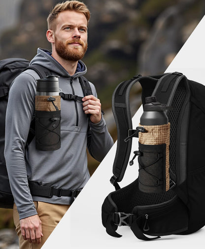 Large Water Bottle Holder Pouch Bag, Backpack Water Bottle Holder Mesh Bag Carrier Fits for 10-32oz Bottles, Heavy-Duty Water Bottles Holder Accessories for Hiking, Sports, Travel, Outdoor