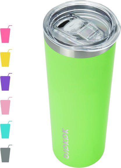 BJPKPK Skinny Tumbler with Lid 20 oz Stainless Steel Vacuum Insulated Double Wall Travel Coffee Water Tumblers Cup,White