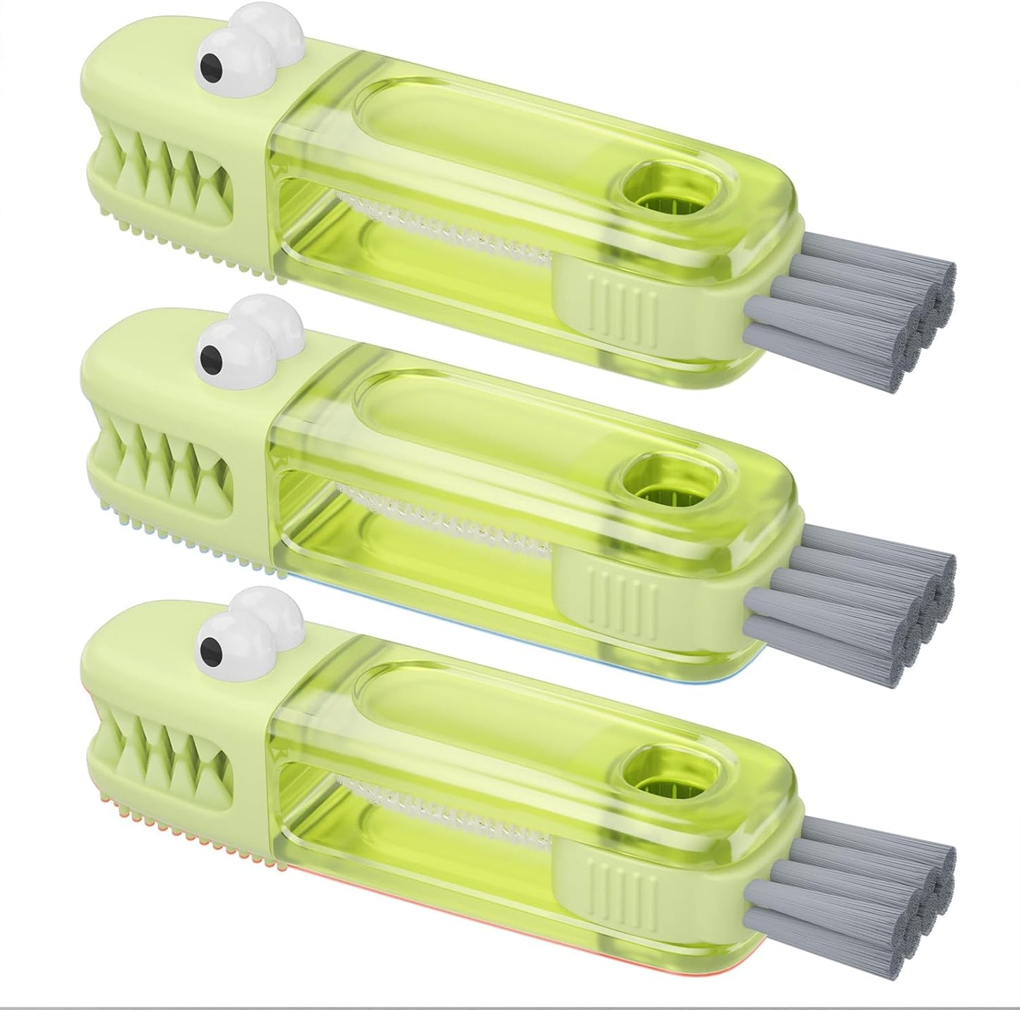 3 in 1 Cup Lid Gap Cleaning Brush Set, Multifunctional Bottle Cleaning Brush, Silicone Cup Lid Gap Cleaner, Home Kitchen Crevice Cleaning Tools (Multicolored)
