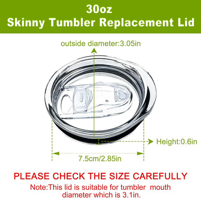 20oz Skinny Tumbler Replacement Lids 2 Pack,Spill Proof Splash Resistant Silicone Sliding Covers,Straw Friendly, BPA Free