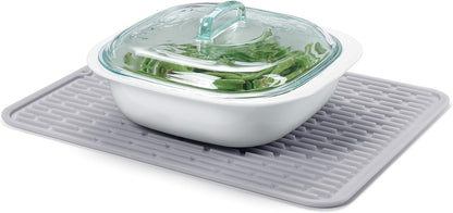 OXO 1372100 Good Grips Silicone Stemware Drying Mat, Gray