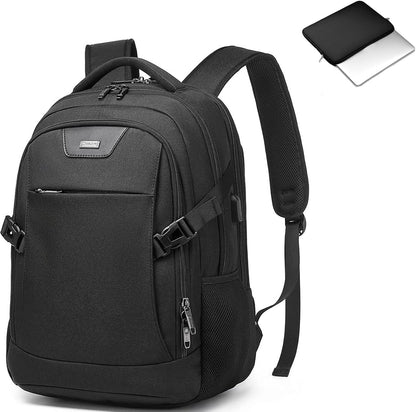 DUSLANG 17 Inch Laptop Backpack for Travel Water Resistant College Backpack for Men/Women Laptop Bag with USB Charging Port,Black - Colors B