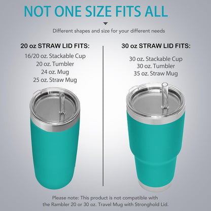 30 oz Tumbler Lid, Replacement Lids Compatible for YETI 30/32 oz Tumbler, 14 oz Mug and 35 oz Straw Mug, 2 Pack Travel Spill Proof Cup Lids Covers with Magnetic Slider Switch, BPA Free