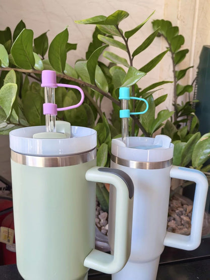 Silicone Straw Covers Cap Compatible with Stanley Cup 30 40 oz-Dust-Proof Reusable Straw Cover for Tumblers and Water Bottles