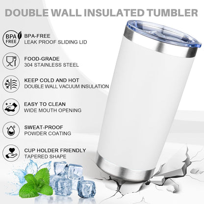 20oz Tumbler with Lid Double Wall Vacuum Insulated Travel Coffee Mug Stainless Steel Thermal Cup Powder Coated Sturdy Coffee Tumbler for Hot and Cold Beverage (Baby blue,1)