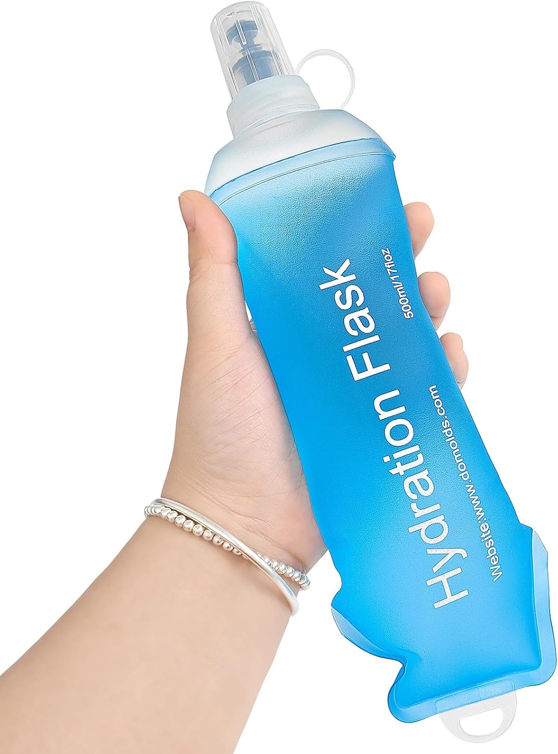 GYGYL Soft Flask, TPU Collapsible Soft Water Bottle for Hydration Pack, Running Vest, Leak-Proof Folding Water Bottle for Hiking Cycling Climbing Jogging-250ml Grey