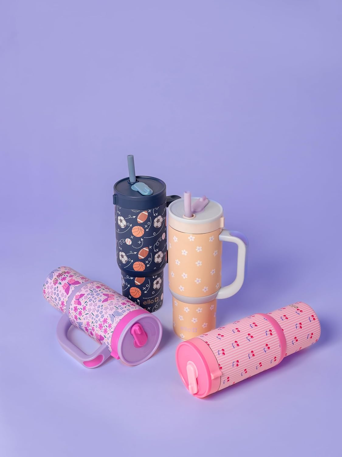 Ello Oasis 18oz Kids Tumbler with Handle & Retracting Straw, 100% Leakproof Reusable Insulated Stainless Steel Cup, Gifts for Teens Girls Boys, Keeps cold for 18 Hours, Cup Holder Friendly, Glacier