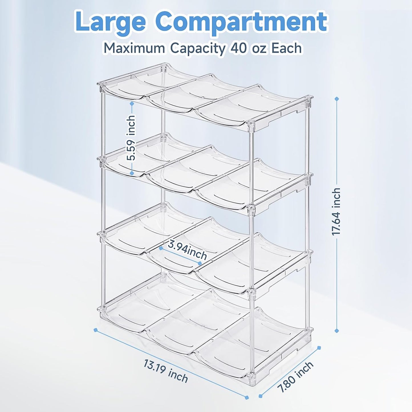 Stackable Water Bottle Organizer for Stanley 40 oz Tumbler, Water Bottle Holder for Cabinet, Pantry Kitchen Organizers and Storage for Stanley Cup Accessories, Tumbler Organizer and Wine Rack, 3Pack