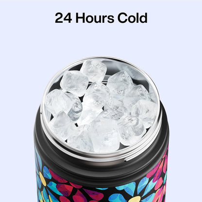 ENCOOL Insulated Water Bottle with Straw Stainless Steel Water Bottle, Leak-Proof, BPA-Free, Double Wall Vacuum Keeps Cold for 24 Hours for Sports, Travel, School (26 oz, Cotton Candy) - Colors D