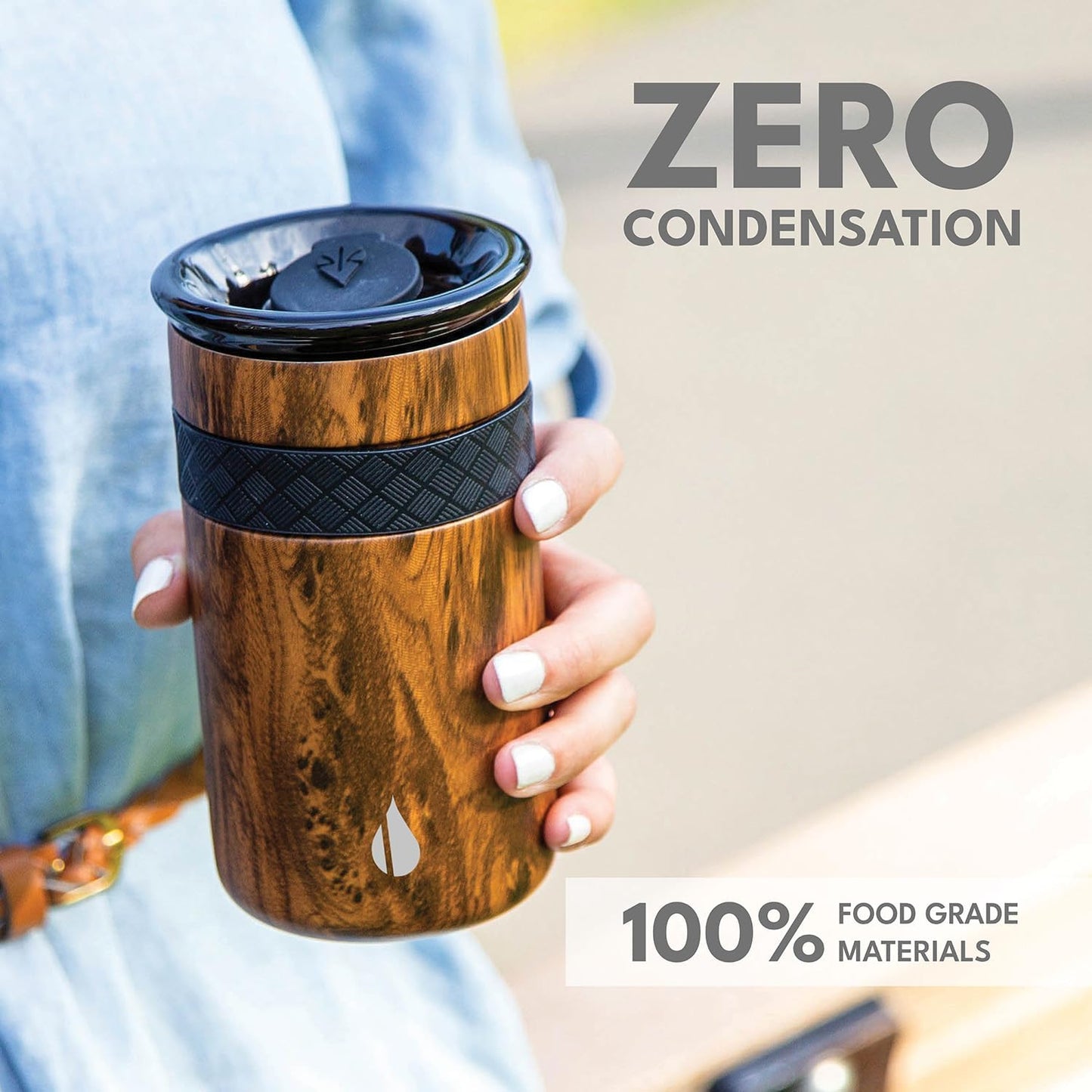 Elemental Artisan Insulated Tumbler, Triple Wall Coffee Travel Mug, Reusable Stainless Steel Coffee Tumbler with Ceramic Lid, Thermal Coffee Cups for Hot (6 Hrs) & Cold (18 Hrs), 16oz - Forest Green