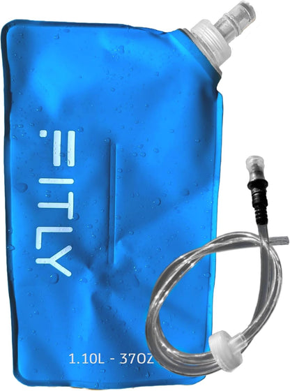 FITLY Soft Flask - Shrink As You Drink Soft Water Bottle for Hydration Pack - Folding Water Bottle Ideal for Running, Hiking, Cycling, Climbing & Rigorous Activity