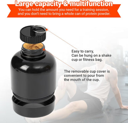 24oz Insulated Stainless Steel Protein Shaker Bottle with Extra Powder Storage, BPA-Free & Leakproof Shaker Cup, Removable Silent Mixing Strainer