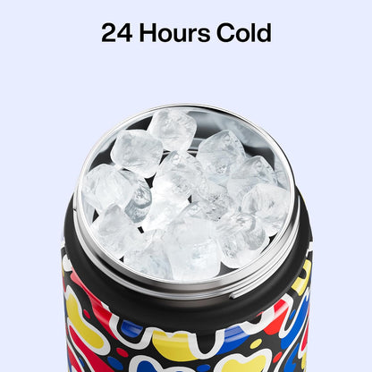 ENCOOL Insulated Water Bottle with Straw Stainless Steel Water Bottle, Leak-Proof, BPA-Free, Double Wall Vacuum Keeps Cold for 24 Hours for Sports, Travel, School (26 oz, Cotton Candy) - Colors A