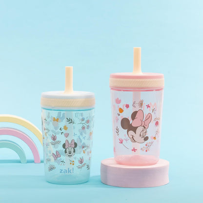 Zak Designs 15oz Bluey Kelso Tumbler Set, Leak-Proof Screw-On Lid with Straw Made of Durable Plastic and Silicone, Perfect Bundle for Kids, 2 Count (Pack of 1) - Colors A