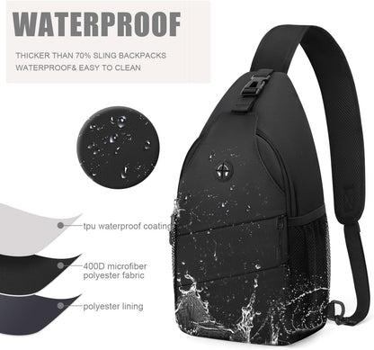 Pritent Crossbody Bags for Women Men Trendy Sling Bag Backpack Casual Chest Bag with Convertible Shoulder Strap