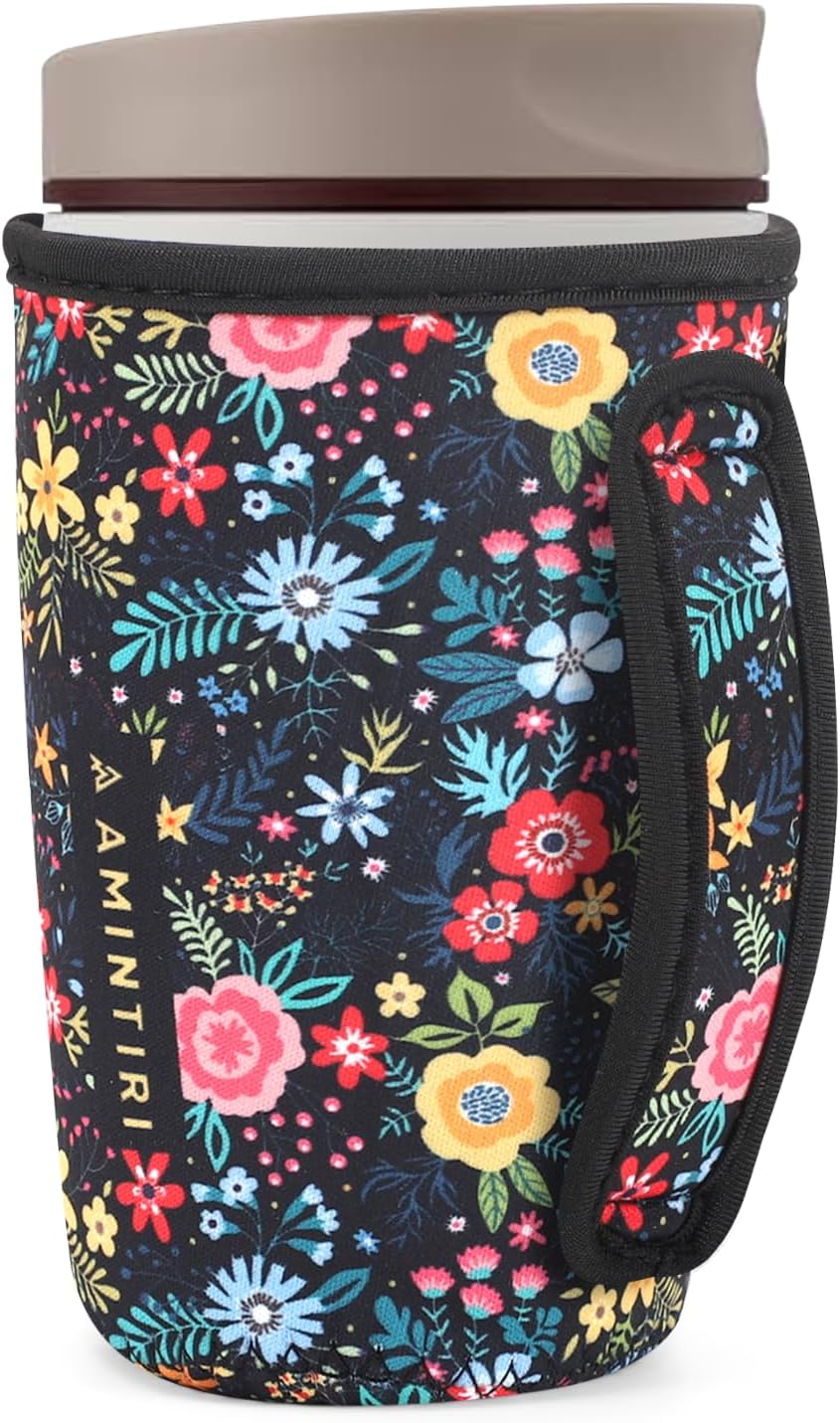 Cute Sleeve for Owala Coffee Tumbler, Neoprene Cover with Handle for Owala SmoothSip Slider, Scratch Resistant Coffee Mug Sleeve for Women to Office, Workout, Coffee Break. (Coffee Break)
