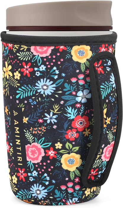 Cute Sleeve for Owala Coffee Tumbler, Neoprene Cover with Handle for Owala SmoothSip Slider, Scratch Resistant Coffee Mug Sleeve for Women to Office, Workout, Coffee Break. (Coffee Break)