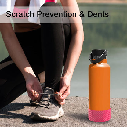 WUQID Water Bottle Boot, Diamond Silicone Boot Compatible with Stanleyy Tumbler 20-40oz & Hydroo Flask Bottle 12oz-24oz, Reduces Dents Sleeve Cover for More Bottles/Tumblers Bottom of 2.83-2.95in