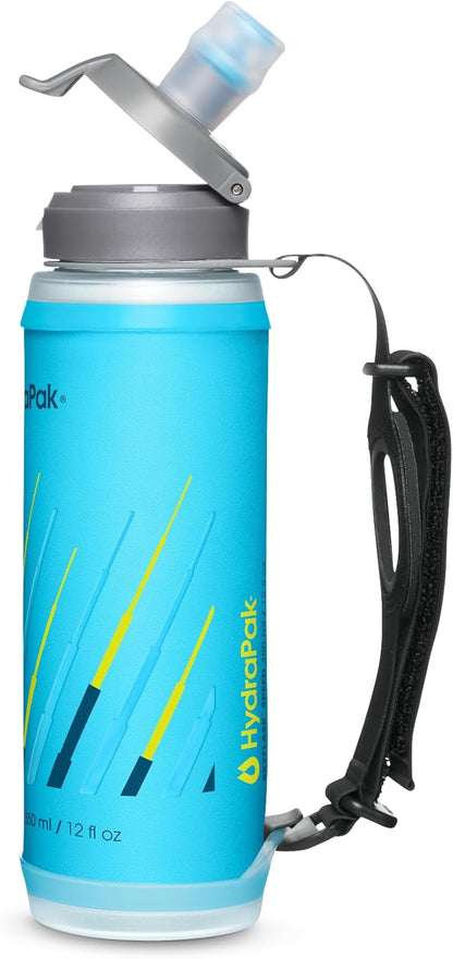 HydraPak SkyFlask Speed - Collapsible Handheld Running Water Bottle (350ml, 500ml, 500ml Insulated) - Adjustable Strap, Lightweight, Spill-Proof Cap | Collapsible