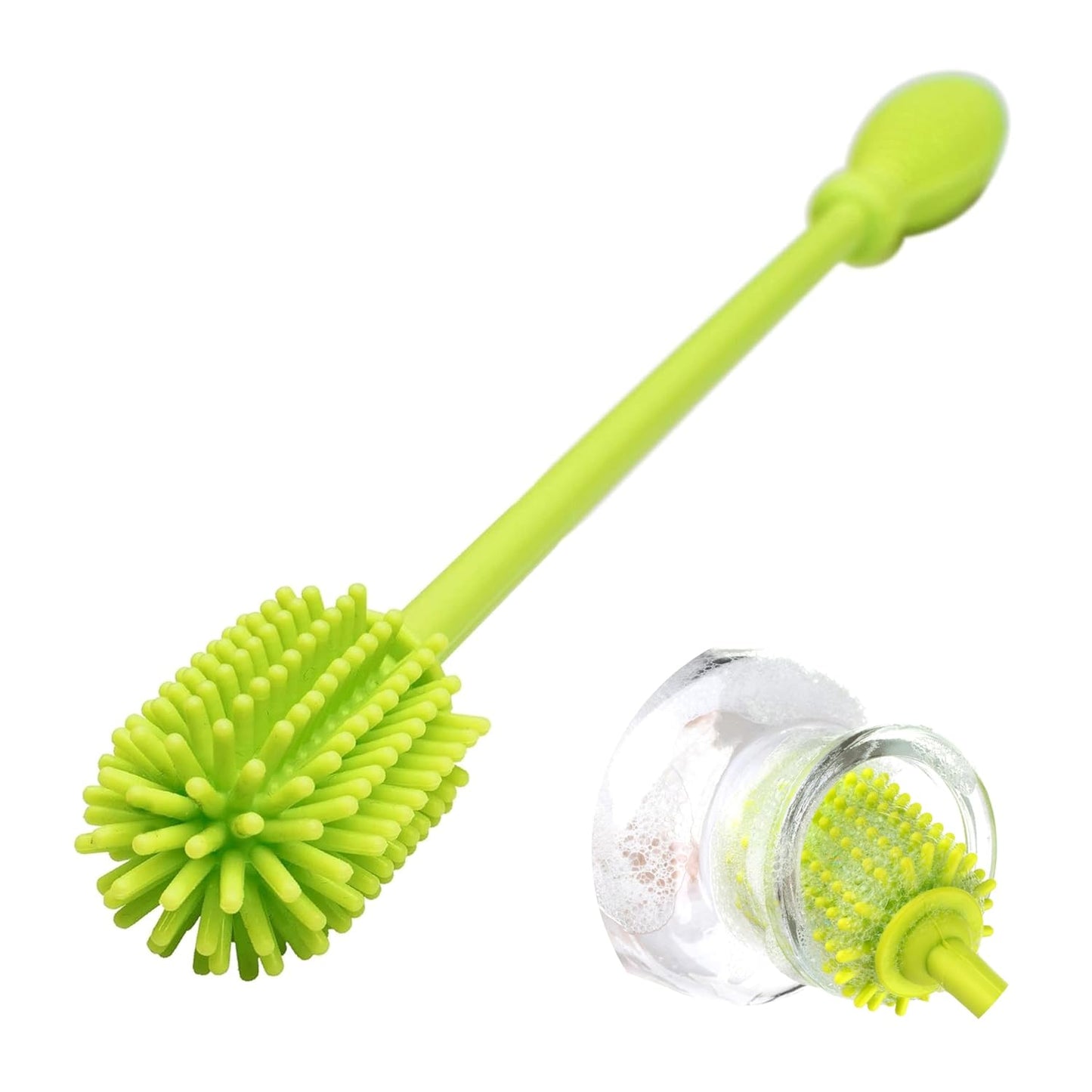A-Brush Silicone Bottle Cleaner Brush, 2 Piece Set, Flexible, Long Handle - Water Bottle Cleaner, Baby Bottle Nipple Brush for Plastic & Glass, BPA-Free Dish Washing Brush A2S Protection