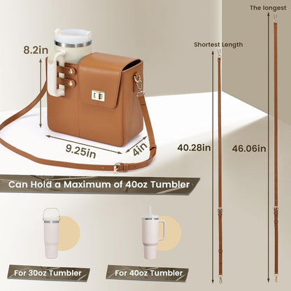 Outdoor Portable Crossbody Water Cup Purse Bag Water Bottle Carrier Bag with Phone Pocket Tumbler Carrier with Strap