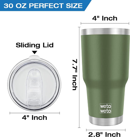 WETOWETO 30oz Tumbler with Lid, Stainless Steel Vacuum Insulated Water Coffee Tumbler, Double Wall Powder Coated Travel Mug Thermal Cup for Home Outdoor (Navy Blue, 1 Pack)