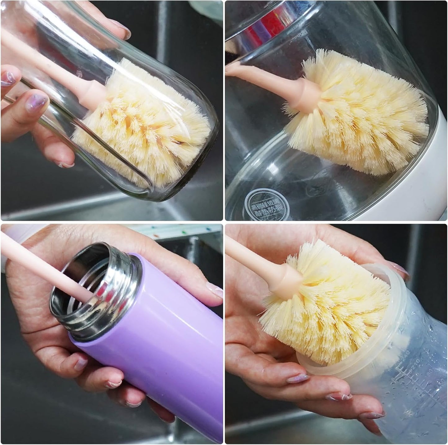 Long Bottle Brush, 17 in Bendable Cleaner Brushes for Cleaning Neck Beer Bottles, Wine, Baby Bottles, Water Bottles, Tumblers, Flask, Bird Feeder, Vase, Pipes and Brewing Supplies Black/1Pack