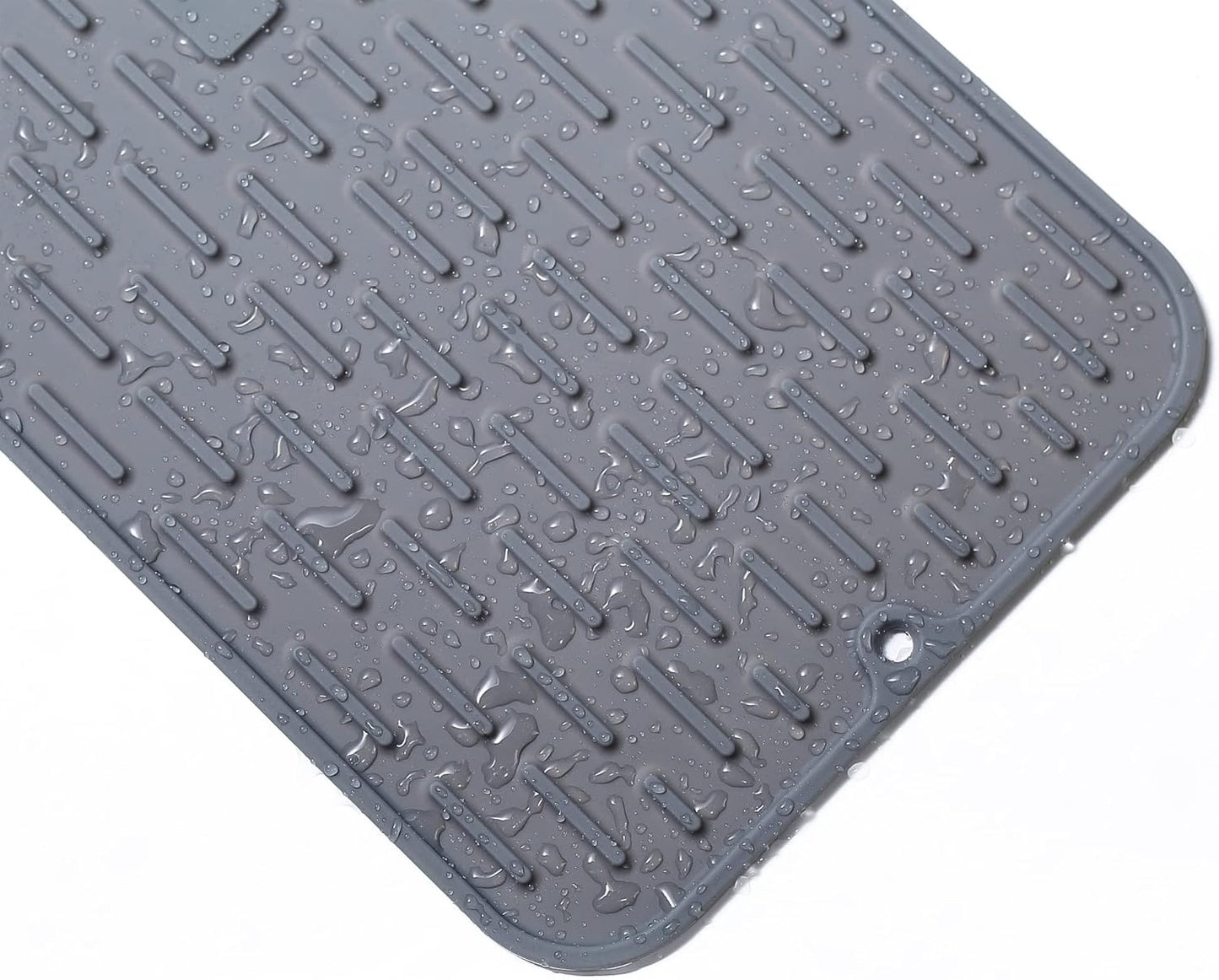 To encounter Silicone Dish Drying Mat -Small 17.5" x 8" - Set of 2 Flexible Stemware Drying Mat, Heat Resistant Silicone Trivet, Countertop Mat, Dish Draining Mat, Sink Mat