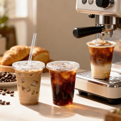 100 Pack 16 oz Plastic Cups with Lids and Straws, Clear Disposable Plastic Cups, Heavy Duty Iced Coffee Cups with Leak-Resistant Lids, Cold Drink Cups for Juice, Coffee and Milk Tea & Party To Go