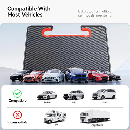 YONZEE 2-in-1 Car Steering Wheel Desk Tray & Car Seat Gap Filler Organizer – Foldable Carbon Fiber Look Table for Laptop, Eating Food, Writing – for Standard Round Steering Wheels
