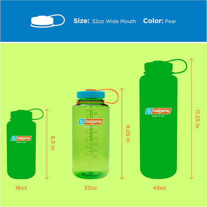Nalgene 32 oz Wide Mouth Water Bottle | BPA-Free, Durable & Leak Proof, Lightweight Bottle for Hiking & Gym, Work & Travel