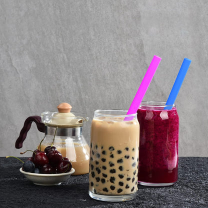 ALINK 100 Extra Large Plastic Bubble Tea Smoothie Straws, 1/2" Wide X 8 1/2" Long Jumbo Boba Straws for Milkshakes, Milk Tea, Slush, Juice, Party
