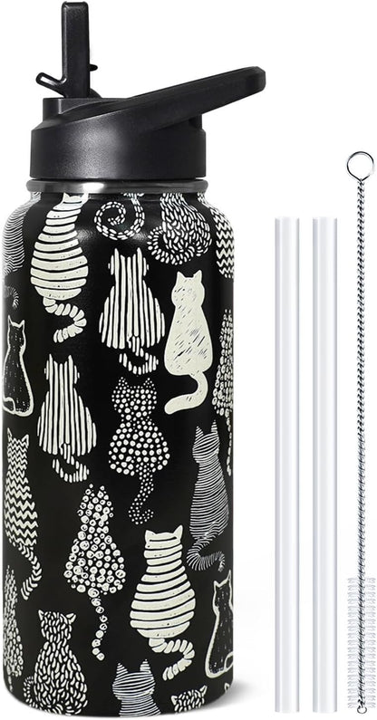 32 oz Pickleball Insulated Water Bottle with Straw - Pickleball Gym Hiking Sports Coffee Mug | Perfect Pickleball Gifts for Women, Pickleball Decor Accessories