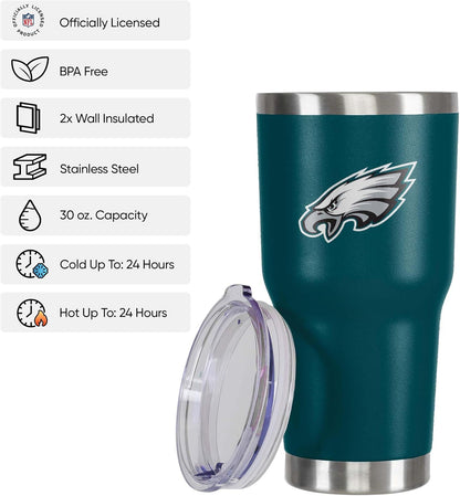 FOCO NFL Team Logo 30oz Insulated Stainless Steel Travel Mug Tumbler