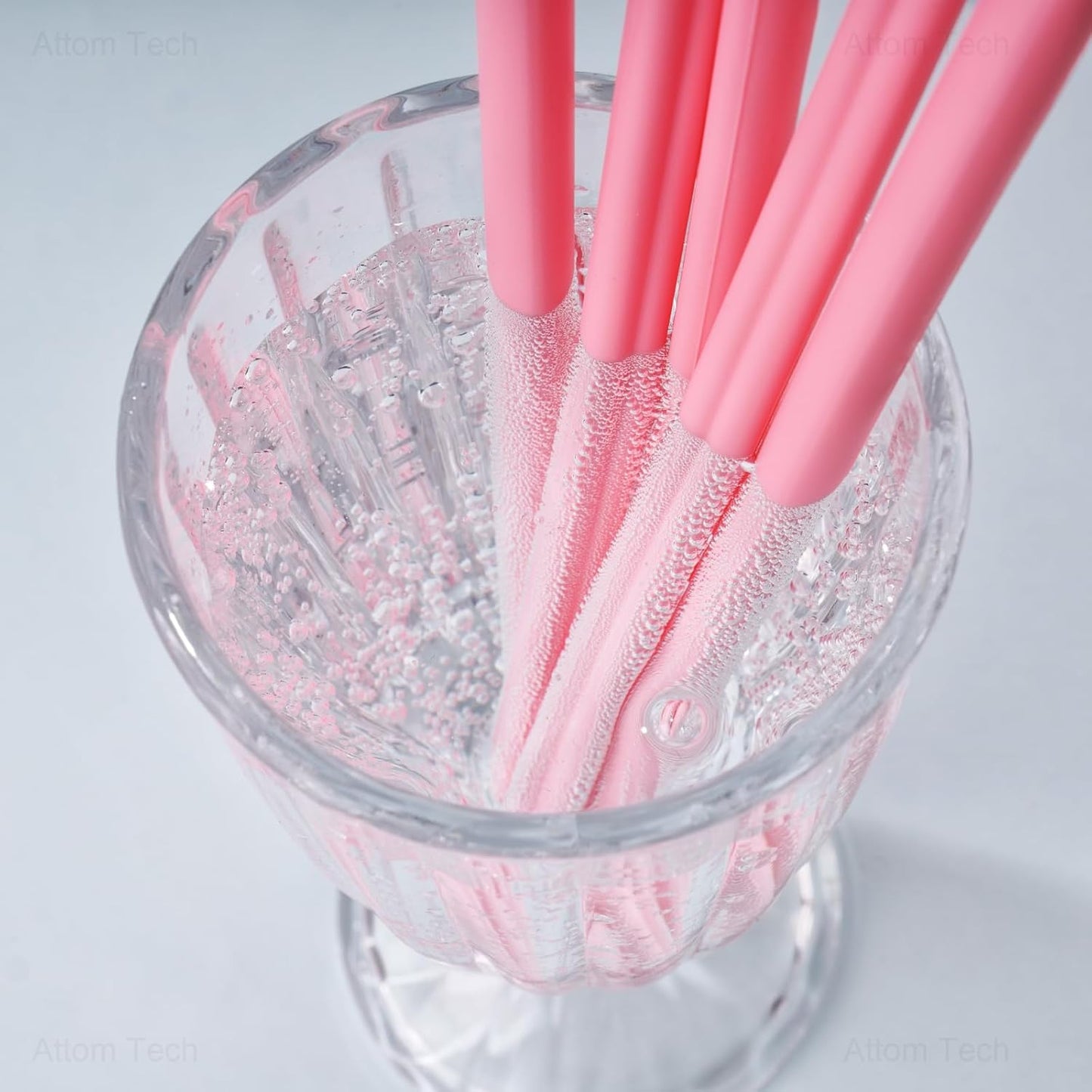 Tomorotec 15PCS Heart Shaped Silicone Straws Fit for Stanley 40oz 30oz 20oz Tumbler, 12.2 Inch Reusable Silicone Drinking Straws Fit for Stanley Cups, Customizable for Various Drinkware w/ 2 Brushes