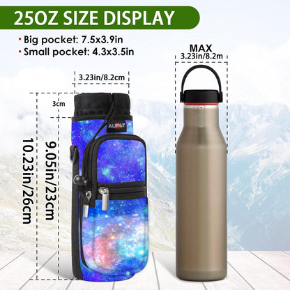 AUPET Water Bottle Sling Bag Sleeve Holder Carrier 25/32/40/64 oz,Insulated Crossbody Water Bottle Case Cover with Strap and Pockets for Men/Women Walking Hiking
