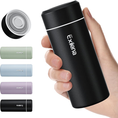 【Upgraded】Exllena Small Insulated Water Bottle 12 oz/350ml– Mini Insulated Water Bottle for Hot & Cold Drinks, Perfect Small Water Bottle for Travel, Purse...(Greyish Blue)