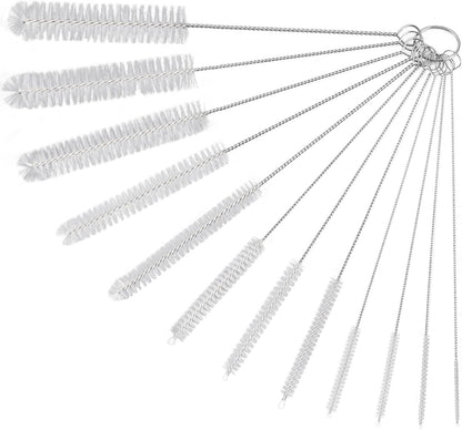 Straw Cleaner Brushes Sets, 12 Pieces 8.2 Inch Botthle Cleaning Brush and Nylon Tube Brush Brush Kit for Sippy Cup, Tumbler, Water Bottle, Drinking Straw (Black)