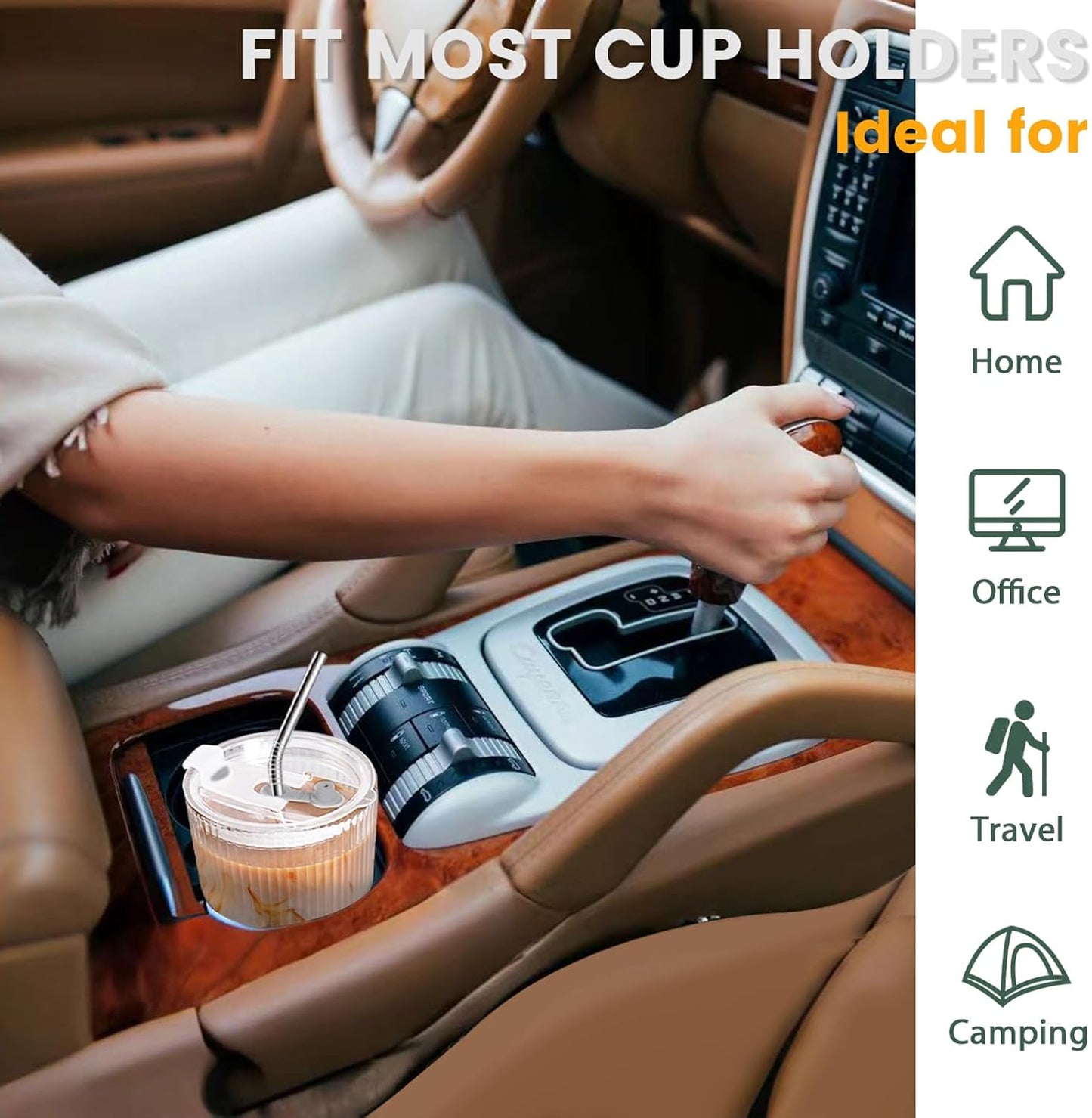 HIGIINC Iced Coffee Cups With Lids and Straws 4 Pcs, 16 OZ Unbreakable Glasses Drinking Set,Clear Plastic Cups Reusable Iced Coffee Tumbler with Lid and Straw, To Go Coffee Cups Dishwasher Safe